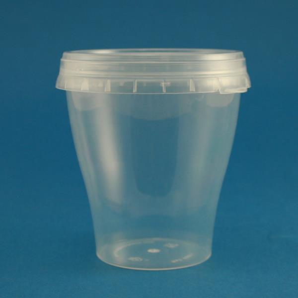 290ml Natural Polypropylene Tapered Tub with Tamper Evident Cap